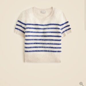 J.Crew Brushed cashmere T-shirt in stripe